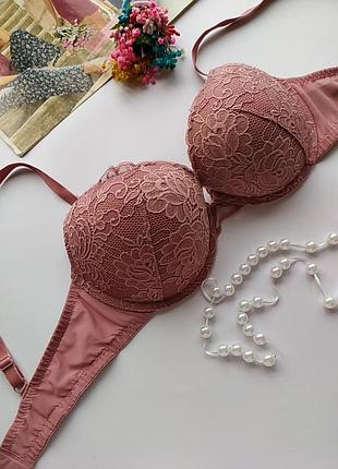 Кружевный бюстгалтер с тройным пуш-ап h&amp;m, eur 80c