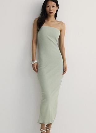 Жіноча трикотажна сукня максі в рубчик