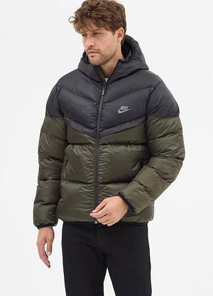 Чорно-оливковий куртка пуховик nike storm-fit
