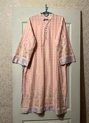 Хлопковое платье с большими разрезами 48-50 (10)