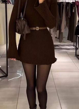 Коричнева трендова сукня