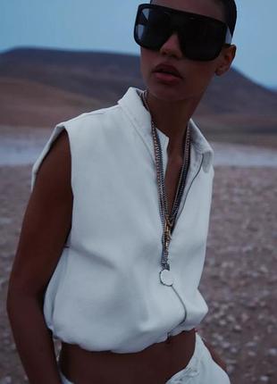 Білий жилет вкорочений жіночий zara new