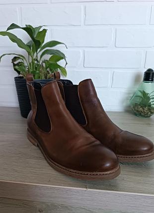 Сапоги кожаные, коричневого цвета, 26 см.