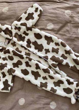 Демісезонний комбінезон кігурумі тваринка з мордочкою-капюшоном, жирафа для новонародженої дівчинки, розмір 50 сантиметрів