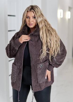 Куртка альпака з хутром