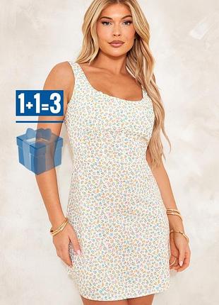 🥰 міні сукня в квітковий принт plt бавовна льон