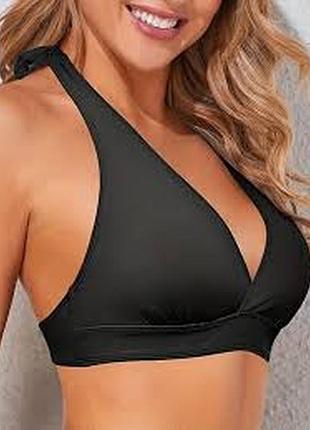 Верх от купальника раздельного размер 4xl 5 xl черный на завязках