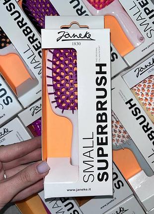 Щетка small janeke белая с фиолетовыми зубчиками