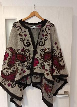 Накидка из шерсти made in italy, размер one size