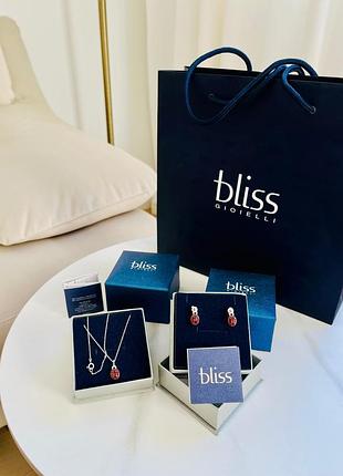 Новий італійський набір золотих прикрас діаманти гранати золото 750 проби bliss damiani