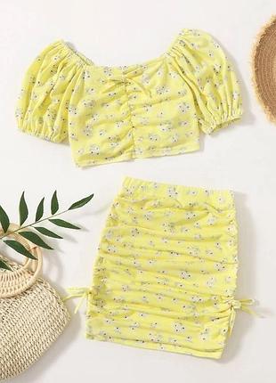 🥰 костюм в квітковий принт shein 11-12 років