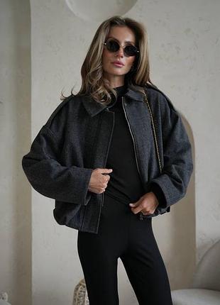 Шерстяной бомбер