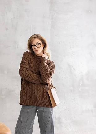 Свитер косами