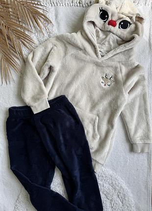 Теплий плюшевий костюм для дівчинки 3-4 роки