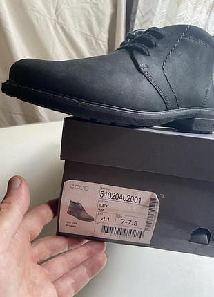 Ботинки мужские чёрные. нубук. ecco turn.  размер-40