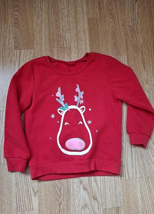 Світшот новорічний на 3-4 роки, стан нового