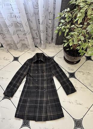 Жіноче шерстяне пальто в клітинку