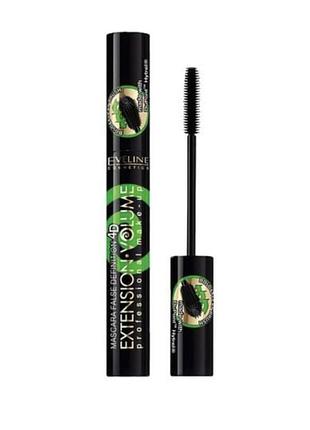Тушь для ресниц eveline cosmetics extension volume professional make-up экстремальная длина и изгиб, black, 10 мл