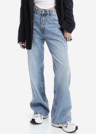 Широкі джинси висока посадка wide leg high waist divided h&amp;m eu38