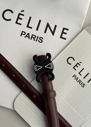 Ремень 2см натуральная кожа китай + коробка, ремень шоколад женский из натуральной кожи, кожаный пояс коричневый ремень спелый celine сеnn