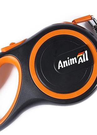 Поводок-рулетка animall s до 15 кг 3 м оранжево-черный (2000981099176)