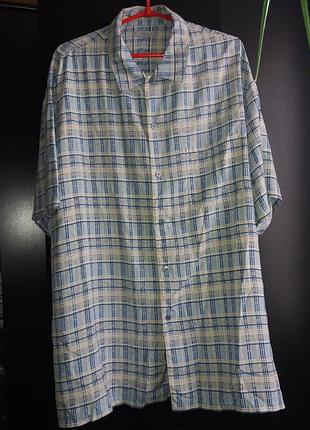 Рубашка 100% шелк батал с коротким рукавом m&amp;s p.2xl