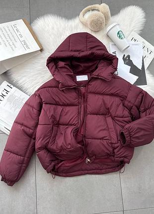 Жіноча повсякденна тепла осіння весняна куртка з капюшоном тканина плащівка наповнювач холофайбер