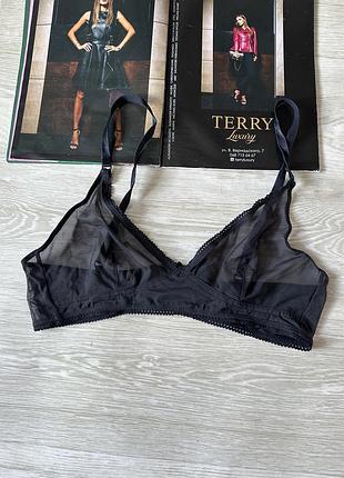 Прозрачный чёрный бюстгальтер браллет