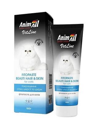 Фитопаста animall vetline для улучшения качества шерсти для кошек 100 г (4820150206581)