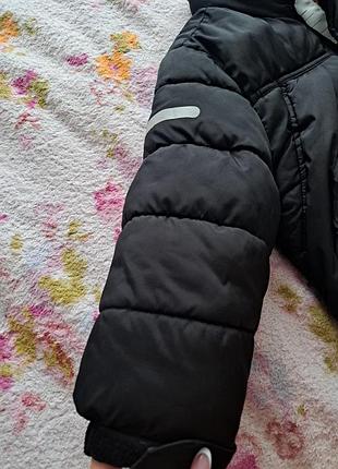 Теплая черная куртка h&amp;m 104-110 2