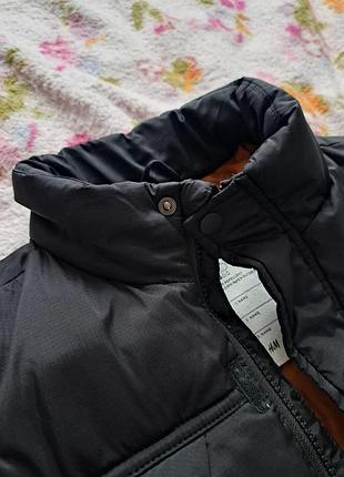 Теплая черная куртка h&amp;m 104-110 3