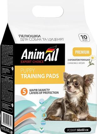 Пеленки для собак animall с ароматом ромашки 60х60 см салатовый 10 шт (4820224500744)