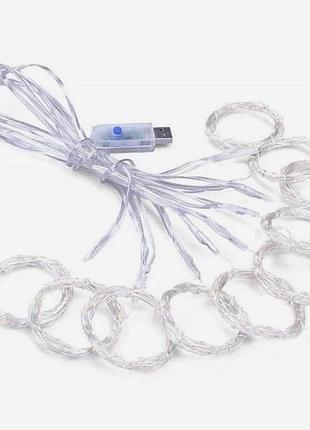 Гирлянда светодиодная usb 2*2 м led a-plus белый цвет 8948