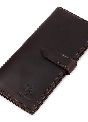 Кожаное мужское портмоне grande pelle 11515 коричневый