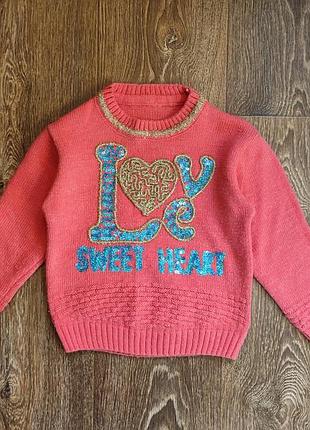 Вязаный свитер с надписью