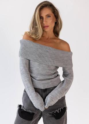 6 кольорів! жіночий светр з відкритими плечима, джемпер з відворотом, базова кофта, прямий, класичний, вільний