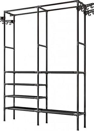 Вішалка-стійка для одягу підлогова з полицями для взуття та гачками double pole (2103354320)