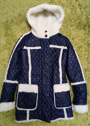 Модная красивая стильная куртка теплая зимняя курточка пог 46 длина 76