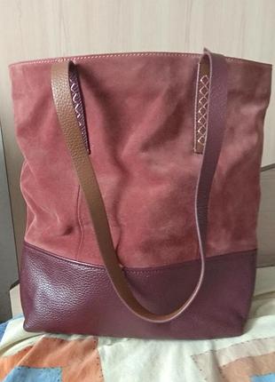 Шикарна шкіряна сумочка шопер від британського бренду