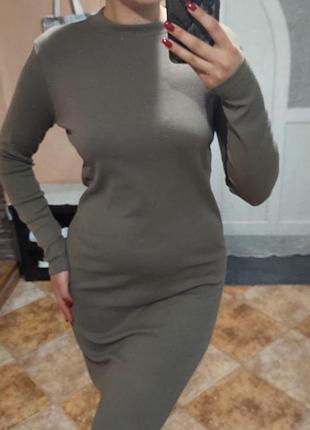 Новое женское платье цвета капучино.платье в рубчик, длина макси