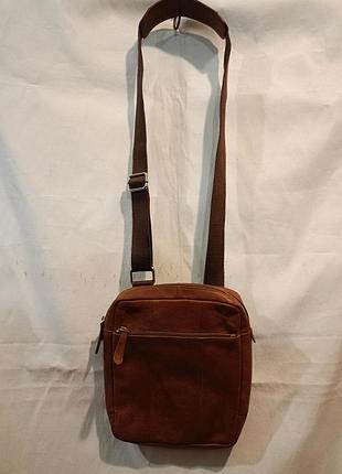 Кожаная сумка-мессенджер (наплечная сумка) среднего размера marks and spencer