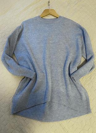 Подовжений светр оверсайз блакитний