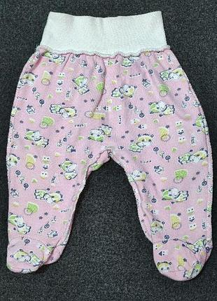 Тепленькие ползунки розового цвета 56-62р 204