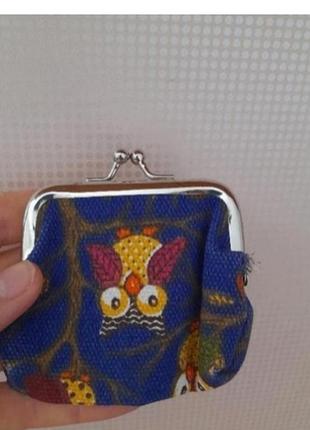 Міні гаманець сова цупка тканина   міні нюанс фото