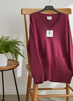 Пуловер с накладными карманами marina v paris, франция