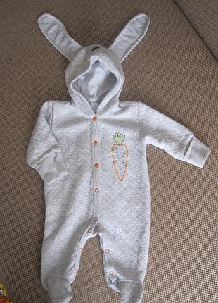 Бавовняний чоловічок зайчик для немовляти, 62 розмір