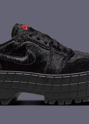 Кросівки nike air jordan 1 low brooklyn з хутряним верхом