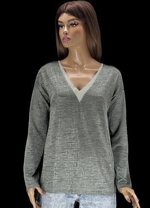 Брендовая кофта "next" серо-зелёный меланж. размер uk12/eur40.