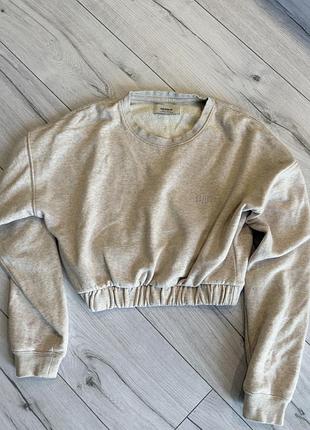 Світшот жіночий вкорочений стильний бежевий теплий