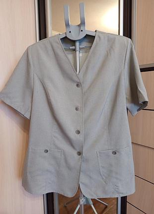 Удлиненная блуза,рубашка короткий рукав.батл.летний костюм.
